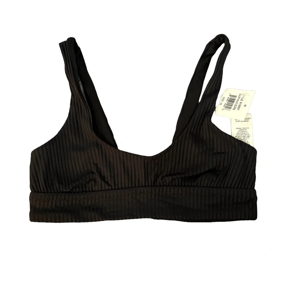 Vitamin A Sienna Black EcoRib Bikini Top Size XS